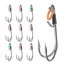 10lots Soft Squid String Hook with Double Saltwater Boats Fishing Fakebait Hook