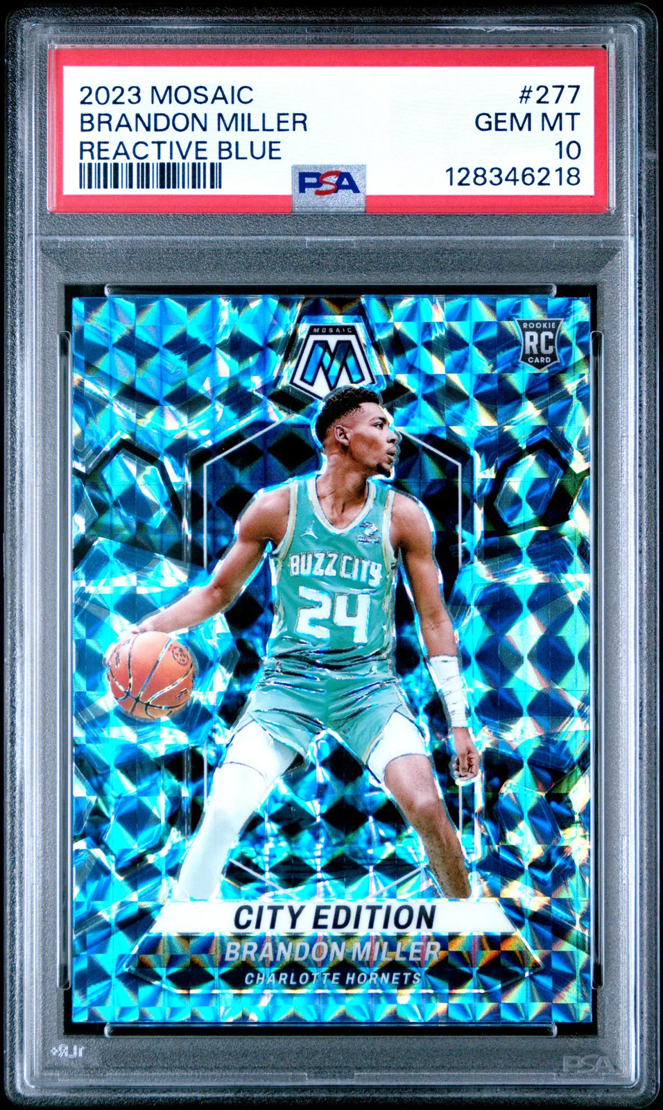 2023 Panini Mosaic Brandon Miller #277 Reactive Blue PSA 10