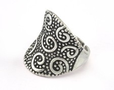 Adjustable Ring Antique Silver Plated brass 18mm 8US inner size 2760