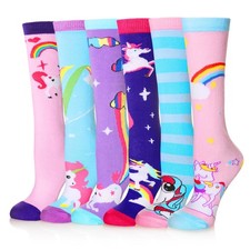 Girls Knee High Socks Kids Crazy Fun Gift Silly Tall Boot Cute Animal Cotton ...