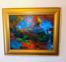 Original Abstract Expressionist Abex  Painting _Framed_PA Artist 