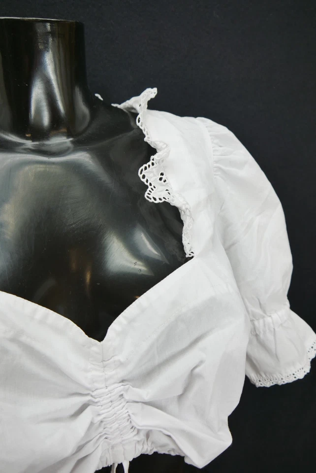 Gr.40 Dirndlbluse weiß Bluse für Dirndl Nockstein Baumwollmischung Spitze B11285 - Bild 2 von 4