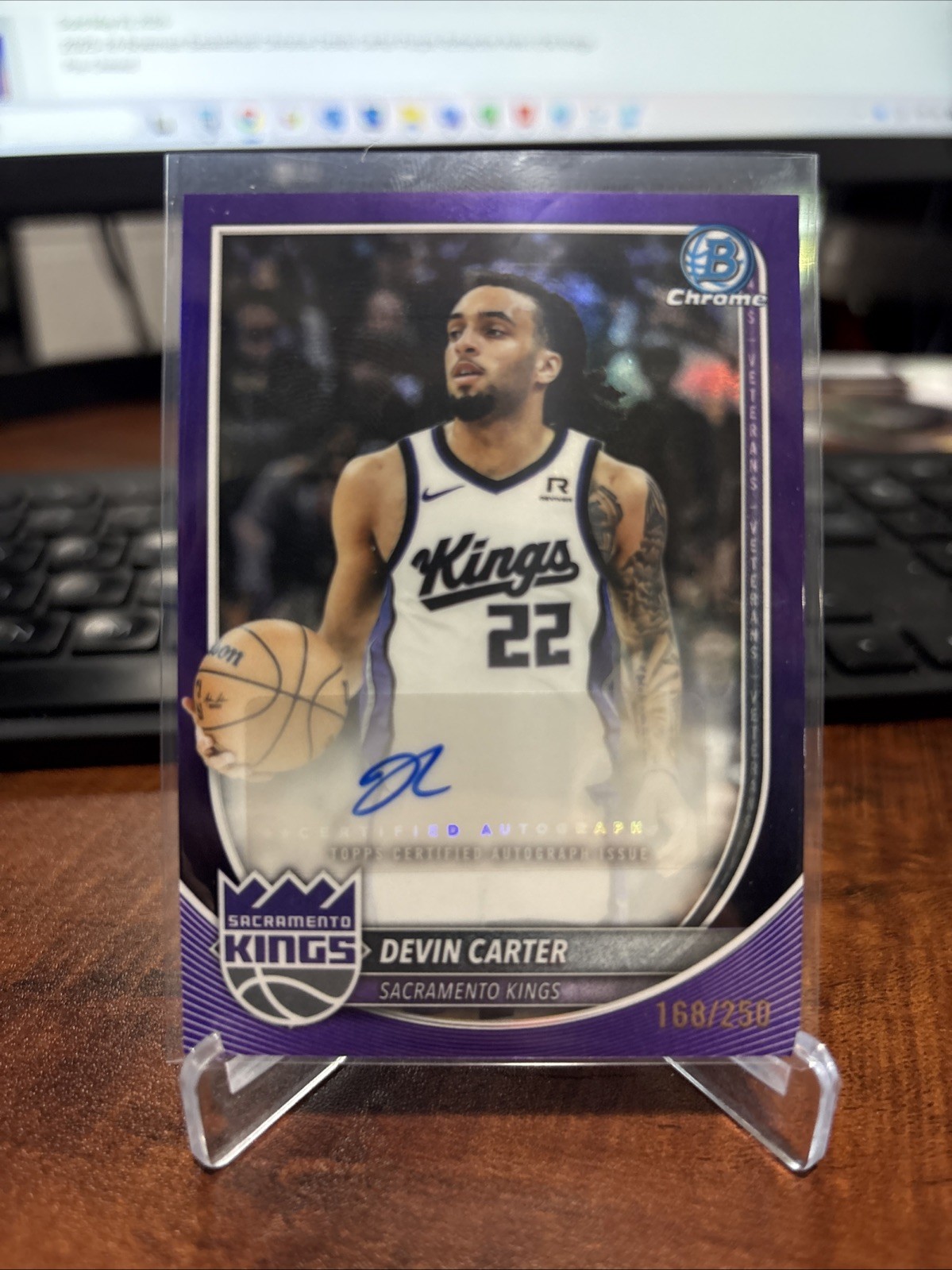 2025 Bowman Chrome Basketball Devin Carter Auto Purple Refractor /250
