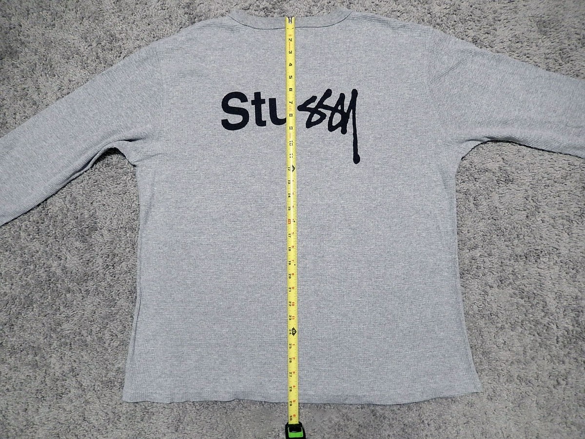 トップス 00s stussy USA logo LS thermal grey XL s-l1200.jpg