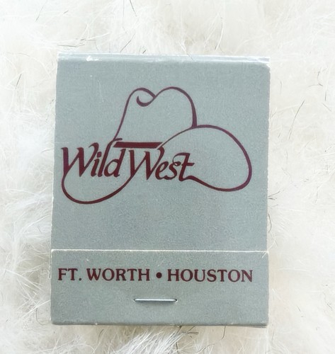 Vintage Wild West Cowboy Matchbook Texas Houston Dallas Advertising Full