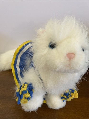 Webkinz white fluffy Persian Cat With Webkins Cheerleading Outfit Ganz Persian - Picture 11 of 11