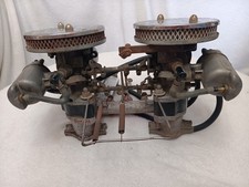 1 Vintage 1958 Mg Dual Carburetors With Mowog Intake Manifold 12h-2568 1 Vintage 1958 Mg Dual Carburetors With Mowog Intake Manifold 12h-2568