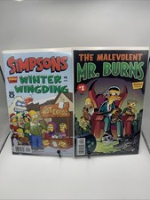 The Simpsons Winter Wingding #9 and Malevolent Mr. Burns #1 Bongo Comics Rare