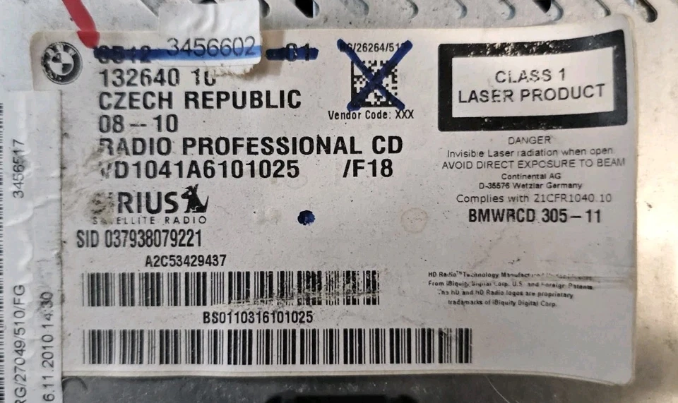 2011-2016 Mini Cooper Boost CD радио спидометр 6512 3456602 - Изображение 3 из 4