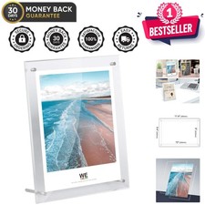 Frameless Floating 8x10 Acrylic Frame - Horizontal Vertical Display Options