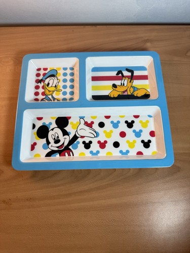 Disney Mickey Mouse Lunch Tray Kids Divided Plate Donald Duck And Pluto
