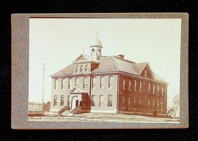 Unidentified Parochial School, Bell Tower w/Cross, Open Door, 4 x 5.5 Photo