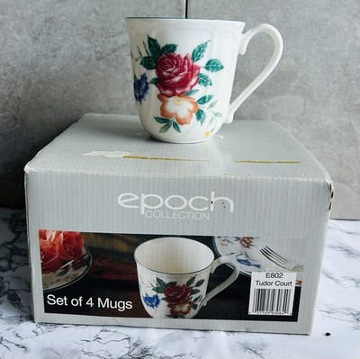 Epoch Collection Tudor Court Floral Mug Set of 4 Microwave Dishwasher Safe