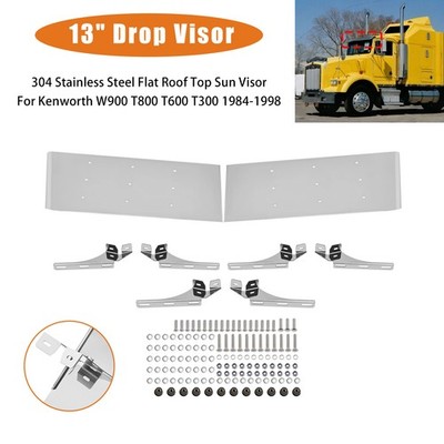 13'' Drop Visor Flat Roof Top Sun Visor For Kenworth W900 T800 T600 T300 84-98