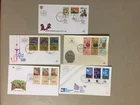Five '50,'60,'70,'80,'90 Israel fdc with multiple stamps