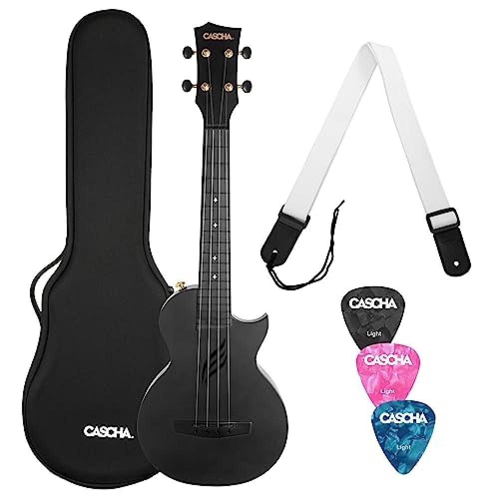 (TG. small) Ukulele Carbon Fibre Black Set - NUOVO