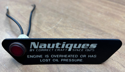 Used 1994 Ski Nautique Large Dash Badge Decal Oil Press. Overheat Warning Light