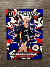 2025 WNBA Panini Donruss Sophie Cunningham My House Blue Press Proof Insert
