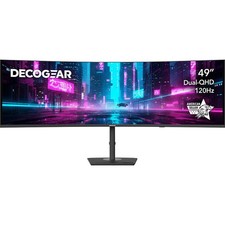 Deco Gear 49" Curved Ultrawide Monitor DQHD 5120x1440, 120Hz, 65W USB-C KVM HDR