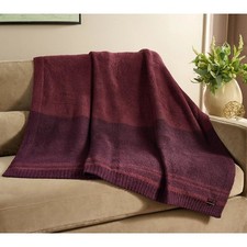 Barefoot Dreams CozyChic 45x60 Tri-Color Blanket Red Black Currant