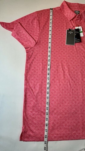 NWT Callaway Golf Opti Dri Polo Performance Shirt Cooling Floral Print Pink Sz L - Picture 4 of 4