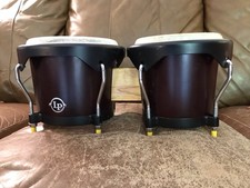 Used Latin Percussion City Bongos in Good Condition - Dark Finish w/ Nat. Block