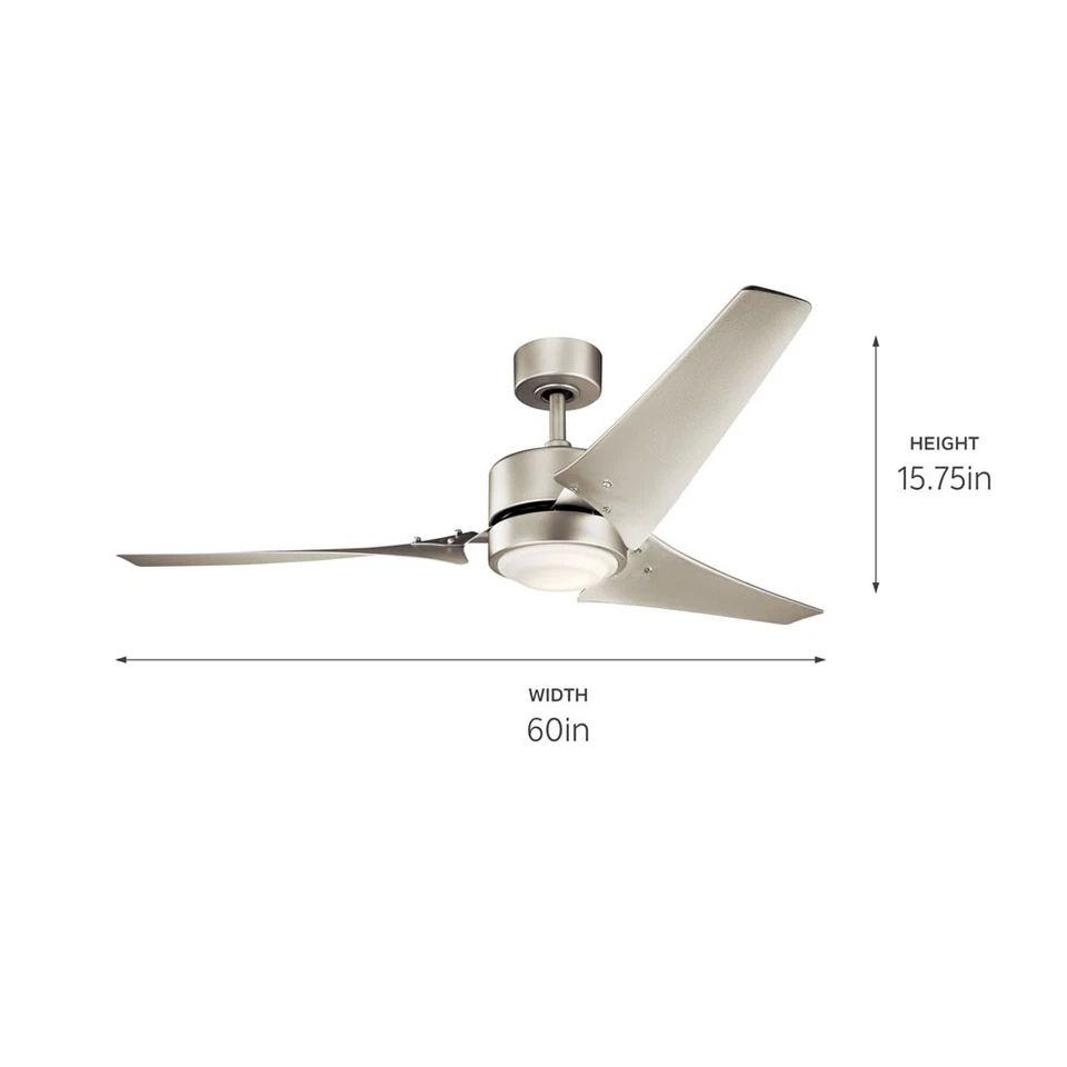 Kichler 310155 Rana 60" LED Outdoor Ceiling Fan - Black - Image 2 of 4