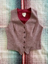 60s Sears Red Tweed Wool Vest S