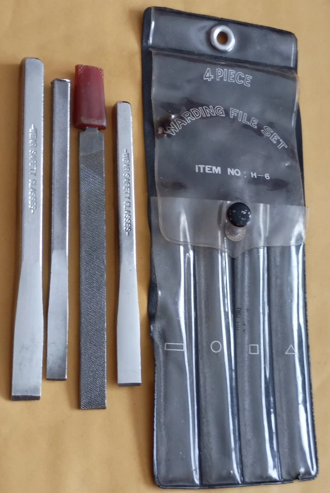Craftsman JCPenney 4 piece warding file set H-6 Made In The US - Image 3 of 4