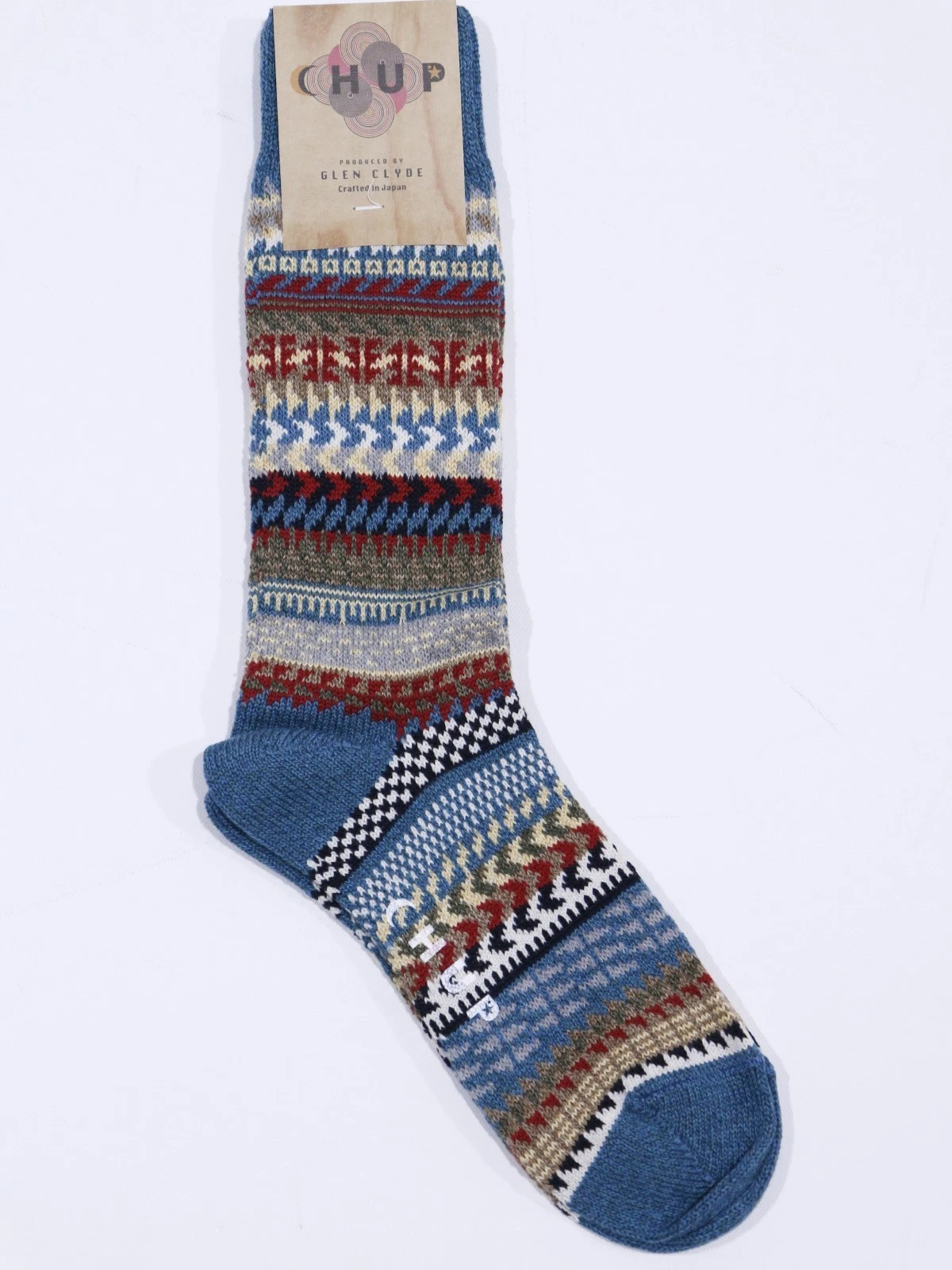 NEW CHUP DRY VALLEY Aegaen Blue KNITTED Socks Made in Japan Size M Medium