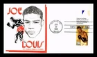 DR JIM STAMPS US COVER JOE LOUIS BOXING CHAMPION FDC AFDCS THERMOGRAPHED