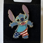 Disney Stitch Patriotic American Flag Single Pin on Card Lilo & Stitch — photo 2