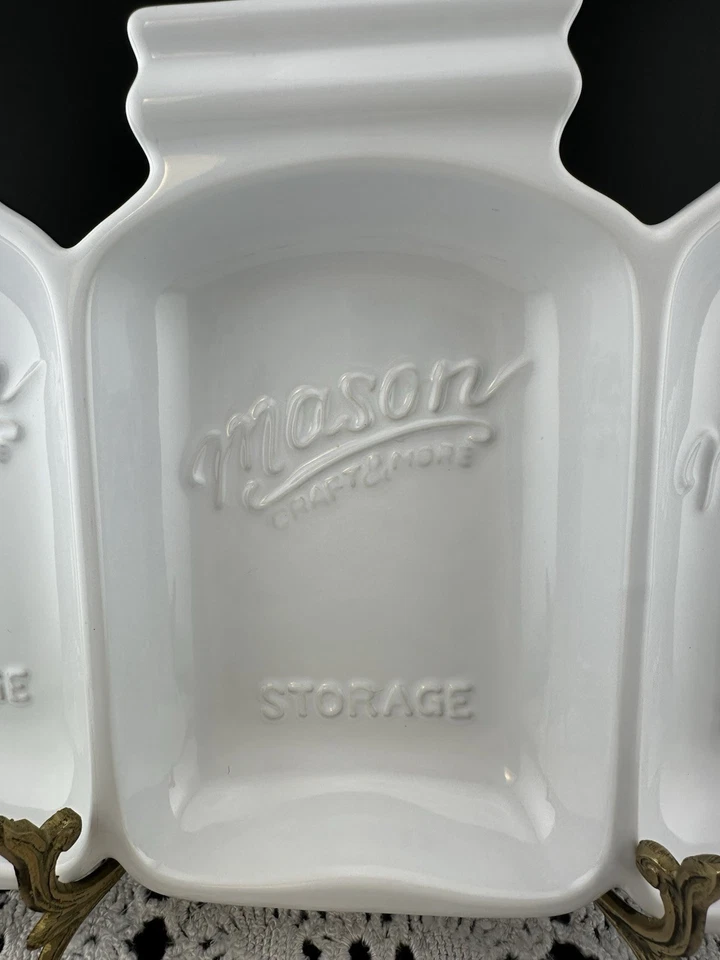 Mason Craft & More 3 Section Divided Serving Tray Dish Red 13 1/2” X 7 1/4” EUC - Image 2 of 4