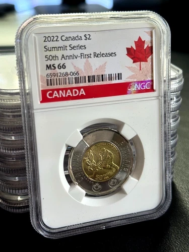 Canada 🇨🇦 2022 - $2 Two Dollars Summit Series 50th Anniv. Hockey NGC UNC 66