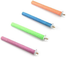 2 Pcs Multi-Color Random Bird Perch Stand Toy Wood Parrot Perch Stand Grinding