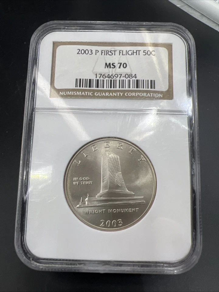 2003 P 50c First Flight Half Dollar Coin NGC MS70 Brown Label - Image 2 of 4