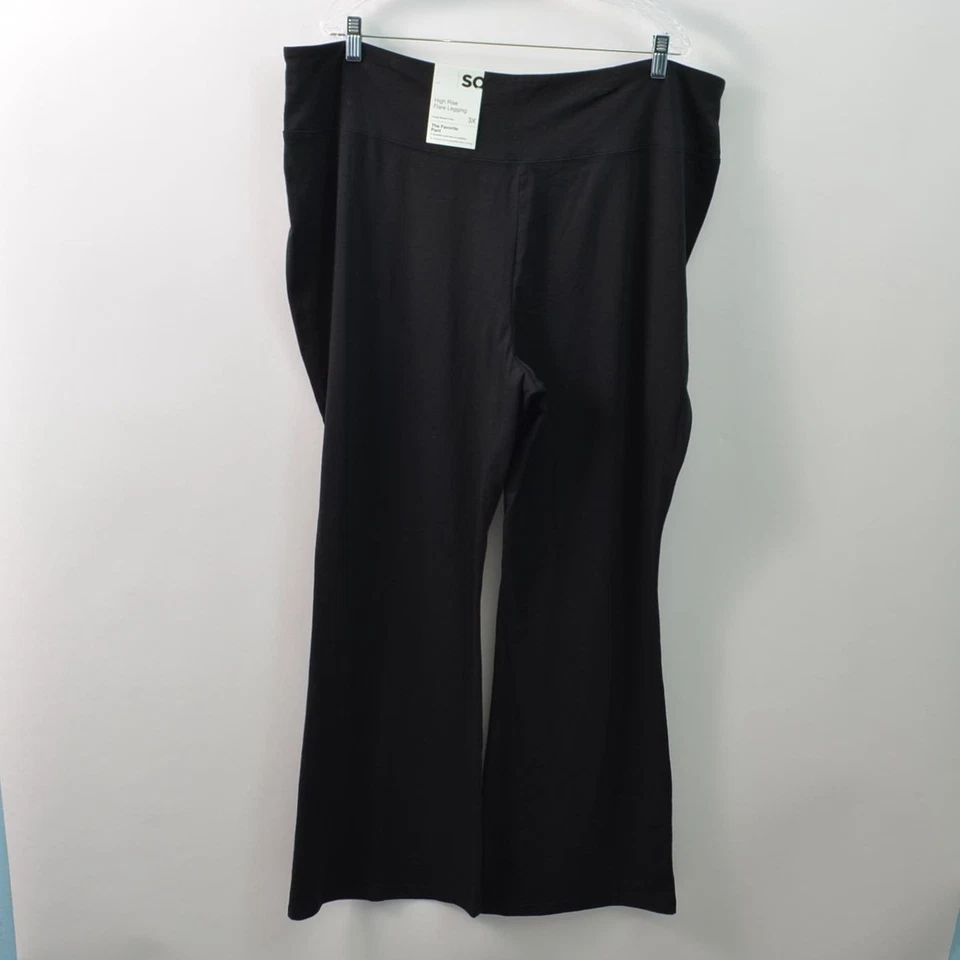 SO 全新带标签 High Rise Flare 紧身裤 最喜欢的裤子 女式 3X 黑色 拉裤 — 第 3/4 张图片