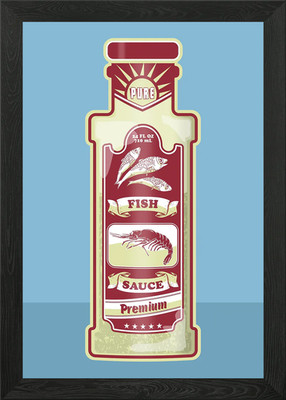 Fish Sauce Vector Bottle Framed Wall Art Poster Canvas Print Picture