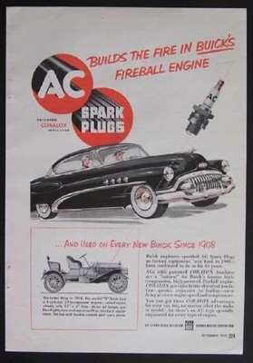 1952 Buick Fireball 1908 Model S AC Spark Plug AD