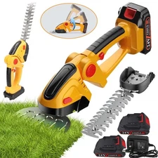 Cordless Electric Mini Hedge Trimmer 2 in 1 Brush Grass Cutter Shears for Garden