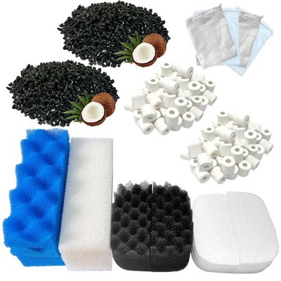 beaufan 24 Pack Aquarium Media Kit Replacement for 206/207Series, black