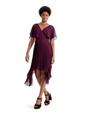 KENSIE Womens Short Sleeve V Neck Midi Zippered Above The Knee Sheath Dress