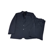 Brooks Brothers Brooksease Mens Navy Blue Pinstripe Wool 2 Piece 40R 38W L32 USA