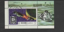 RAS AL KHAIMA 1968 APOLLO 10 MINT VF NH O.G CTO S/S (RAS21 )