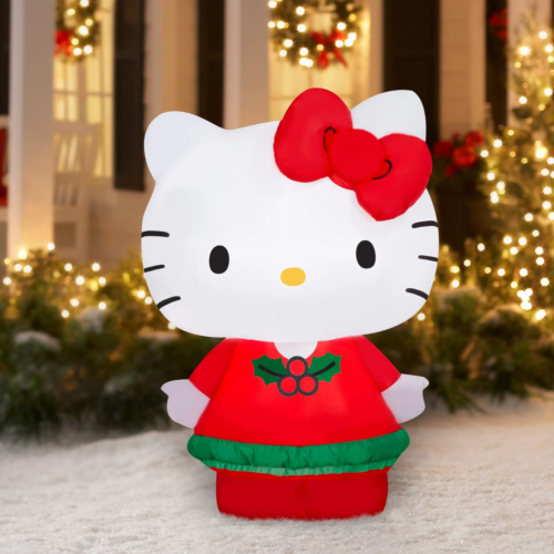 Hello Kitty Christmas gonfiabile ad aria gonfiabile 4,5 piedi per interni esterni Sanrio - Foto 1 di 5