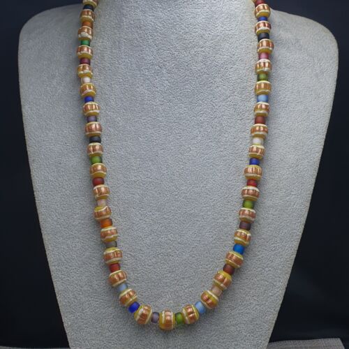 Vintage Venetian Style Aventurine & MultiColor Glass Beaded Necklace - Picture 7 of 18