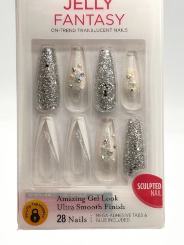 Kiss Gel Extra Lungo Finitura Liscia Colla Unghie, Argento Glitter 84855 - Foto 8 di 8