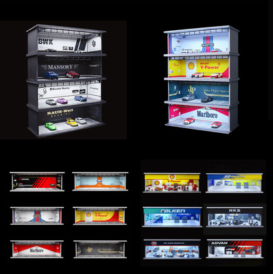 More Art Diorama 1:64 Auto-Garage Modell LED Parkplatz Szene Modell Display Toy