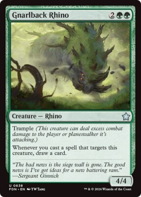 GNARLBACK RHINO x4 mtg NM-M Foundations 4 Unc