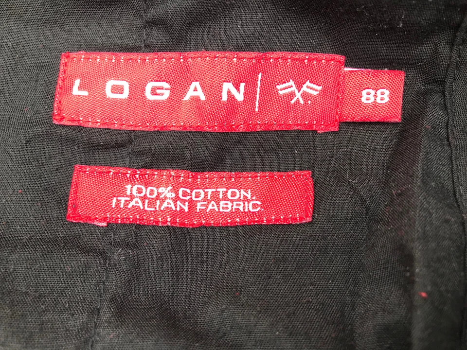 Logan первоклассный роскошь итальянской ткани черный саржи плиссированные брюки размер W34 L32 - Изображение 3 из 4